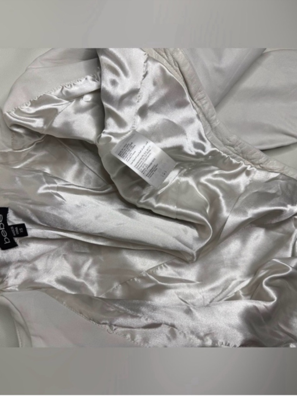 bebe Cream Cropped Leather Jacket - Picture 6 of 13
